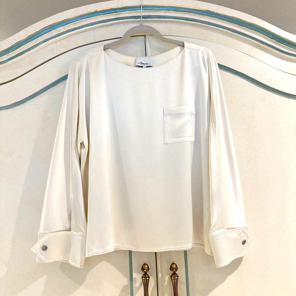 3.1 Phillip Lim white/ crepe long sleeve top